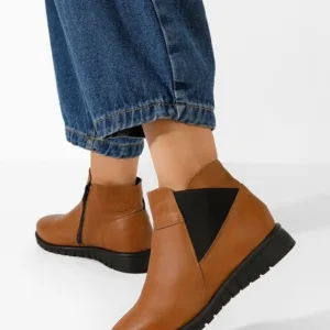 Ghete dama piele Kiesa camel