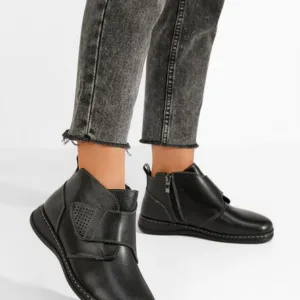 Ghete dama piele Roja negre