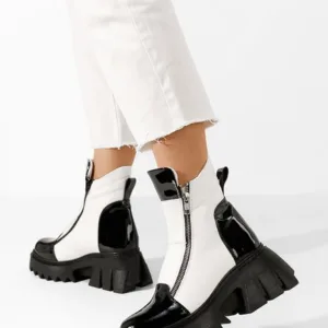 Ghete dama piele Taleda albe