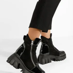 Ghete dama piele Taleda negre