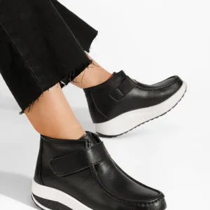 Ghete dama piele Valara negre