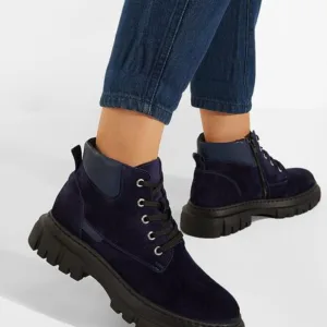 Ghete dama piele albastre Aiqua