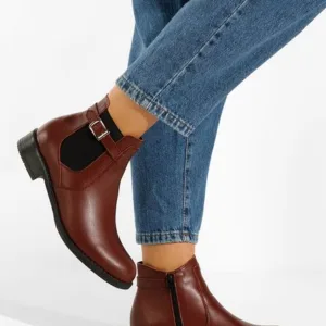 Ghete dama piele grena Antequera