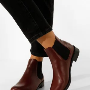 Ghete dama piele grena Campina