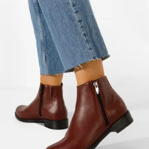 Ghete dama piele grena Gracia