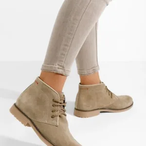 Ghete dama piele intoarsa Alene bej