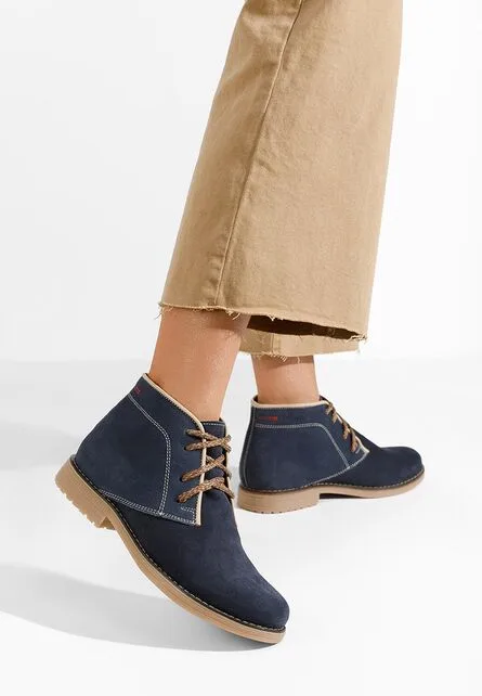 Ghete dama piele intoarsa Alene navy 1 Ghete dama piele intoarsa Alene navy