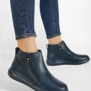 Ghete dama piele navy Afragola