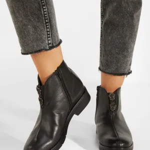 Ghete dama piele negre Savona