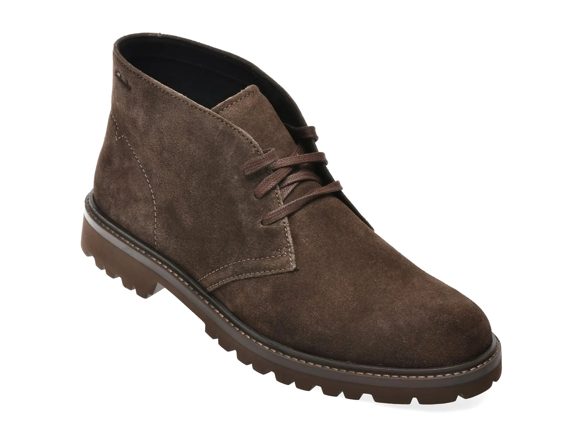 Ghete elegante CLARKS maro, BERWDB, din piele intoarsa 1 Ghete elegante CLARKS maro