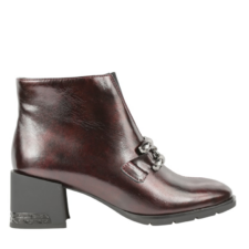 Ghete 557 Ghete elegante - dama - JI50067C bordo - piele lacuita - cu toc