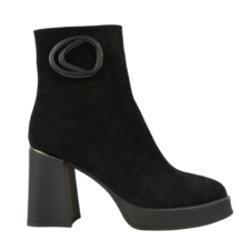 Ghete 487 Ghete elegante - dama - K350046A negru - piele intoarsa - cu toc