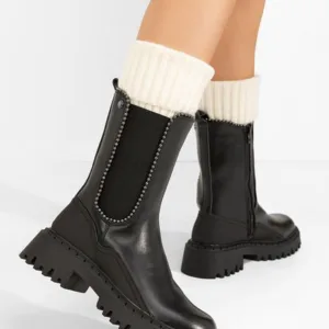 Ghete inalte dama Pertosa negre