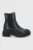 Aldo Ghete Chelsea de piele femei, culoarea negru, cu toc plat