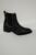 Answear Lab Ghete Chelsea de piele femei, culoarea negru, cu toc plat