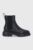 Emporio Armani Ghete Chelsea de piele femei, culoarea negru, cu toc plat