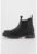 Ghete Chelsea din piele cu segmente textile Spike