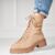 Ghete Dama Imblanite Kaki din Piele Ecologica Intoarsa Zemira A7745