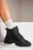 Ghete Dama Imblanite Negre din Piele Ecologica Haley