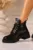 Ghete Dama Imblanite Negre din Piele Ecologica Lelay