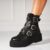 Ghete Dama Imblanite Negre din Piele Ecologica Rynn A7711