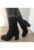 Ghete Elegante Dama F-M112 Negre Velur – Negru Velur