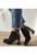 Ghete Elegante Dama H5225-3436 Negre Velur + Lac – Negru Velur + Lac
