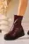 Ghete dama cu platforma Bordo din Piele Ecologica Yashay