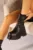 Ghete dama cu platforma Negre din Piele Ecologica Cruys