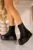 Ghete dama cu platforma Negre din Piele Ecologica Harsey