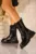 Ghete dama cu platforma Negre din Piele Ecologica Krishvi