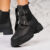 Ghete dama cu platforma Negre din Piele Ecologica Peighton A3196