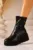 Ghete dama cu platforma Negre din Piele Ecologica Yashay