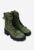 Ghete dama din piele intoarsa verde accesorizate