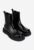 Ghete dama din piele lacuita neagra cu elastic