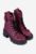 Ghete din piele naturala burgundy accesorizate