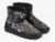 Ghete dama negre cu argintiu tip UGG Ana