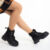 Ghete dama negre din material textil Marlena