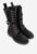 Ghete dama negre din piele intoarsa accesorizate