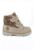 Ghete de piele nabuc si material textil cu detaliu cu animal print