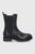 Love Moschino Ghete Chelsea de piele femei, culoarea negru, cu toc plat