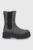 Steve Madden Ghete Chelsea de piele femei, culoarea verde, cu toc drept