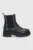 Trussardi Ghete Chelsea de piele femei, culoarea negru, cu toc plat